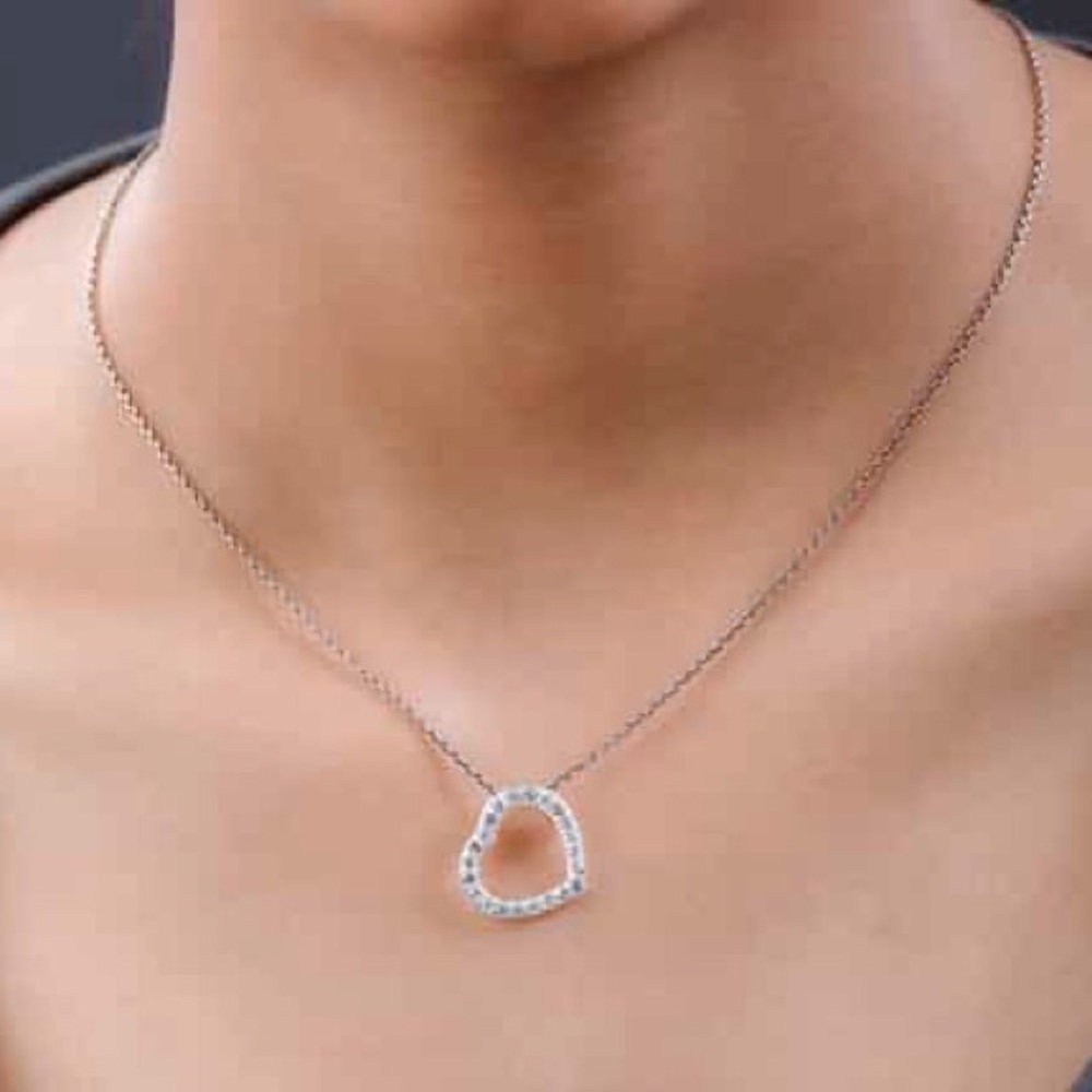 Pink Zircon Heart Pendant 925 Sterling Silver